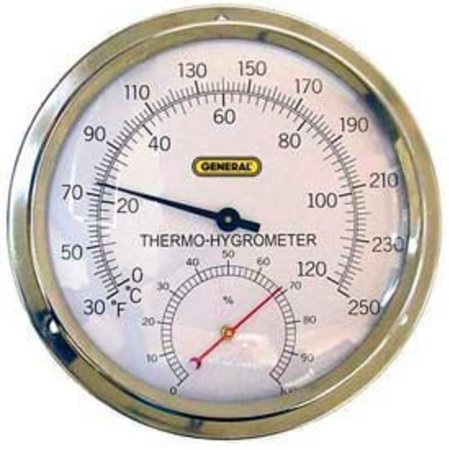 GENERAL TOOLS General Tools A600FC Analog Thermo-Hygrometer With 5" Aluminum Dial A600FC